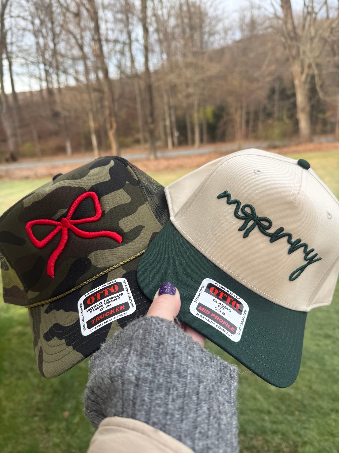 Merry Puff Embroidery Hat